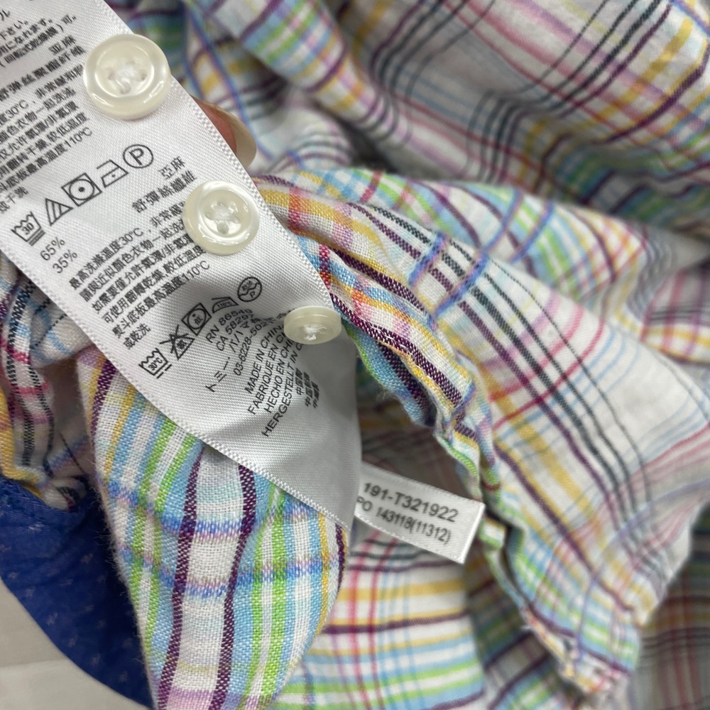 Tommy Bahama XL Mens Linen Blend Long Sleeve Plaid Button Down Shirt - Picture 6 of 11